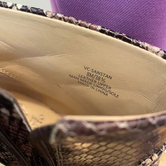 Vince Camuto Snakeskin Ankle Boots | Chunky Heel, Size 8, Leather, EUC $160 - Picture 7 of 9